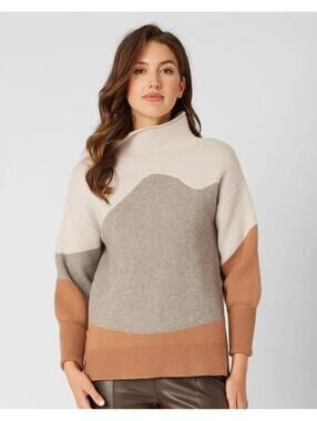Adrienne Landeau Onyx Colorblock Knig Sweater